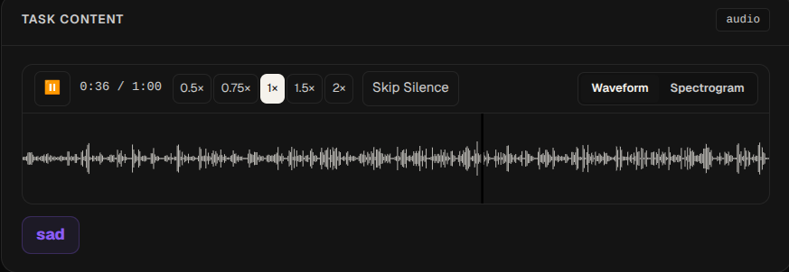 Emotion detection — detected emotion, sentiment, and intensity with transcript
