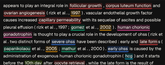 Named entity recognition — detected entities highlighted in text