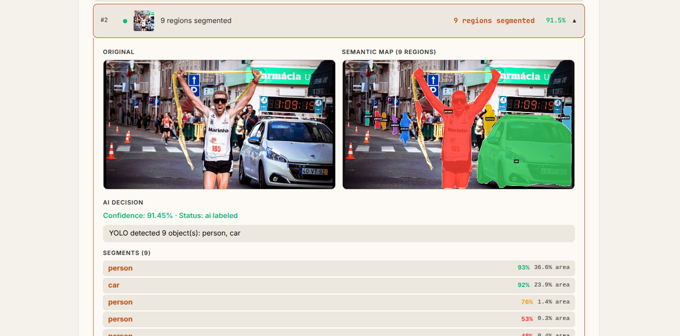 Instance segmentation — per-object pixel masks